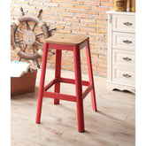 Jacotte Natural & Red Bar Stool Model 72334 By ACME Furniture